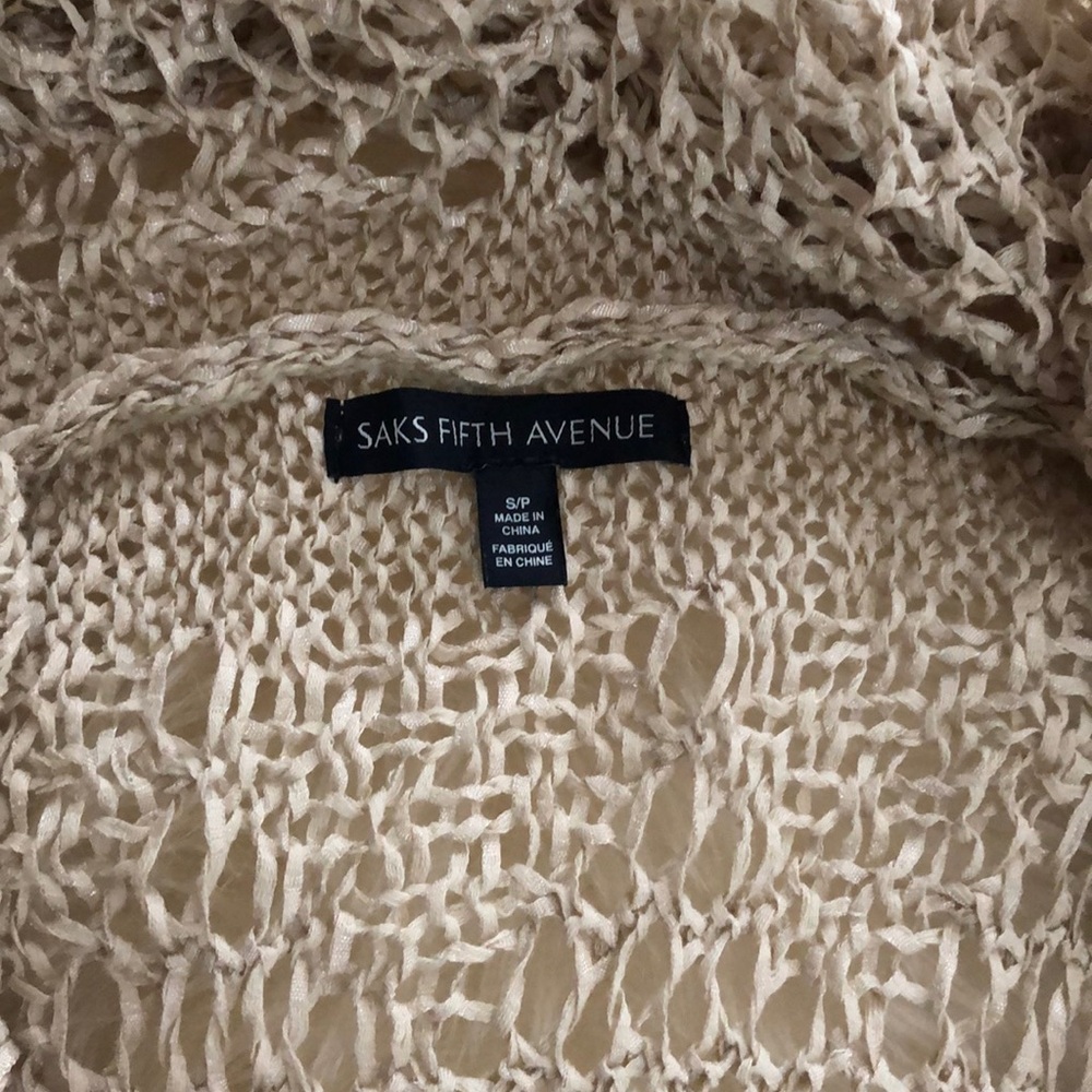 SAKS FIFTH AVENUE beige wrap with sleeves - Picture 2 of 6